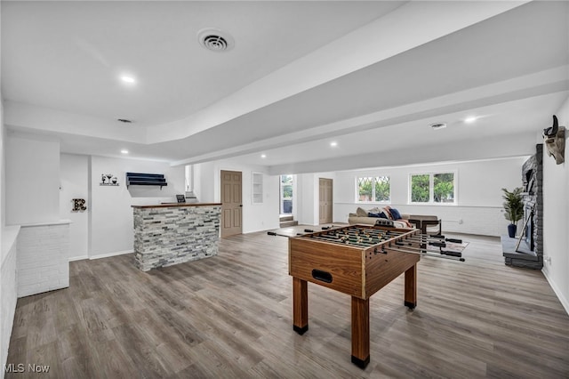 2162 Daniels Ave, Akron, OH 44312 - game room featuring recessed lighting and wood finished floors