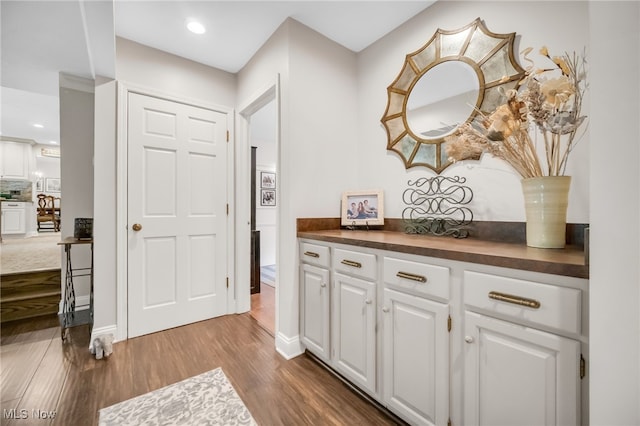 5108 Great Oaks Pkwy, Independence, OH 44131 - hallway with dark wood-style flooring and recessed lighting