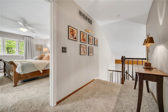 5108 Great Oaks Pkwy, Independence, OH 44131 - hall with carpet flooring, an upstairs landing, and vaulted ceiling