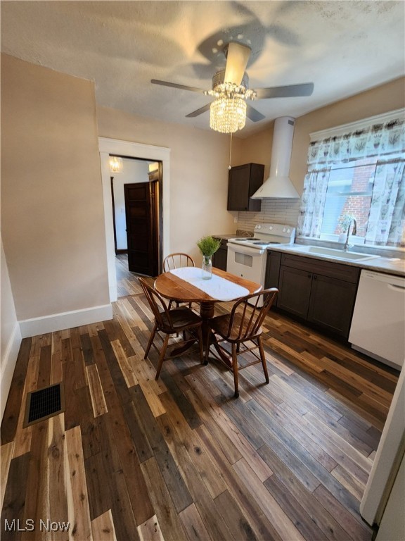 600 Orchard Ave, Cambridge, OH 43725 - dining room with ceiling fan and dark wood-style floors