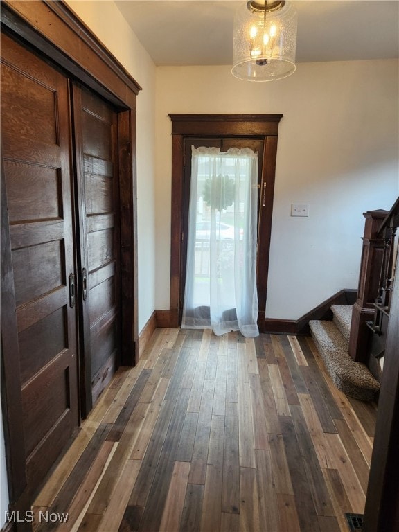 600 Orchard Ave, Cambridge, OH 43725 - doorway with dark wood finished floors and stairway