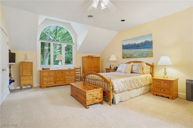 2925 Millboro Rd, Silver Lake, OH 44224 - bedroom with carpet floors, lofted ceiling, and a ceiling fan