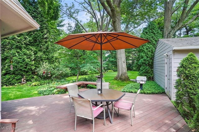 2925 Millboro Rd, Silver Lake, OH 44224 - wooden deck featuring outdoor dining area and a yard