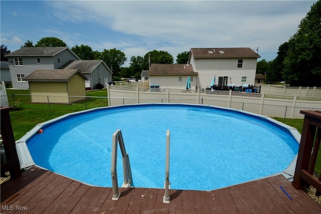 320 Lauretta Ln, Hubbard, OH 44425 - view of swimming pool with a wooden deck