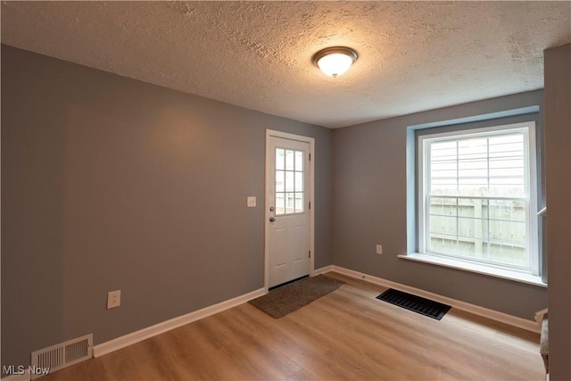 1022 Big Falls Ave, Akron, OH 44310 - entryway featuring wood finished floors and a textured ceiling