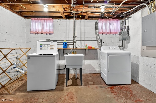 4095 W 161st St, Cleveland, OH 44135 - laundry room with washing machine and dryer and electric panel