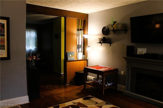 331 Louisiana Ave, Chester, WV 26034 - living area with a fireplace and wood finished floors
