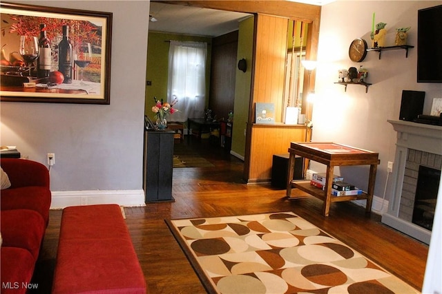 331 Louisiana Ave, Chester, WV 26034 - living room featuring wood finished floors and a fireplace