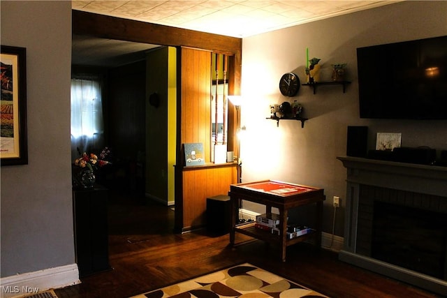 331 Louisiana Ave, Chester, WV 26034 - living area featuring a fireplace and wood finished floors