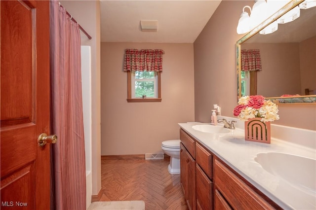 440 Lyons Ave, East Palestine, OH 44413 - full bathroom with double vanity and a shower with curtain