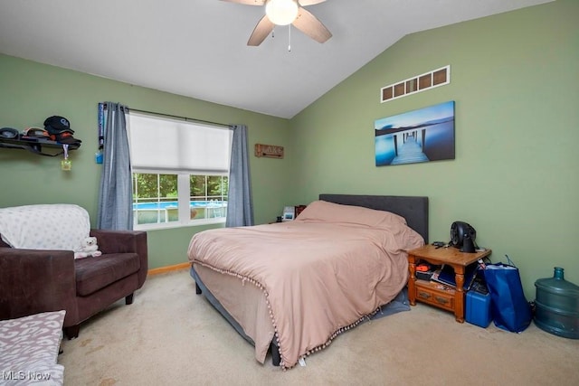 1005 Penn Ct, Grafton, OH 44044 - carpeted bedroom with lofted ceiling and a ceiling fan