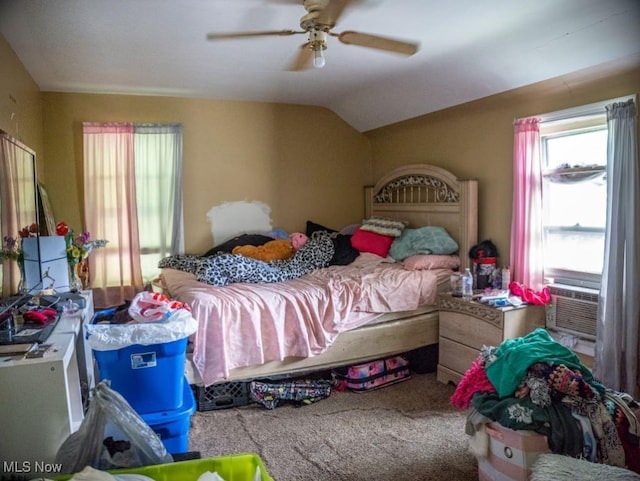 931 Yellowstone Rd, Cleveland, OH 44121 - bedroom with carpet floors, ceiling fan, and lofted ceiling