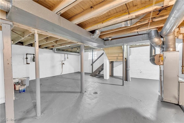 1716 Ardoyne Ave, Cleveland, OH 44109 - basement with stairway and heating unit