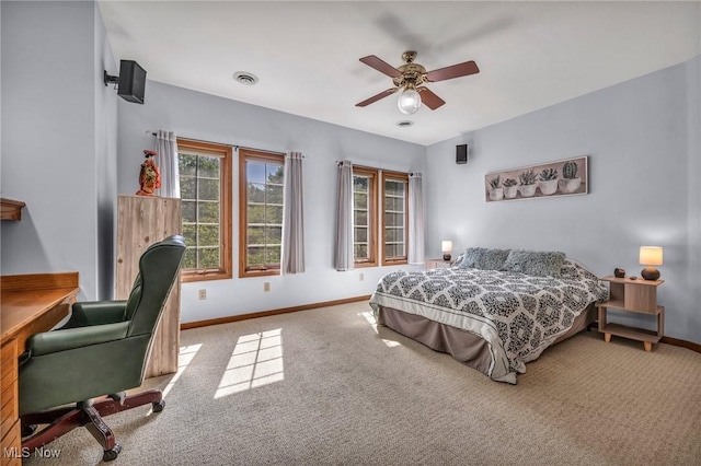 6869 Cliffside Dr, Vermilion, OH 44089 - carpeted bedroom featuring a desk and ceiling fan