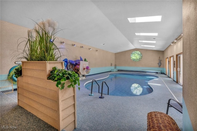 6869 Cliffside Dr, Vermilion, OH 44089 - indoor pool featuring a skylight