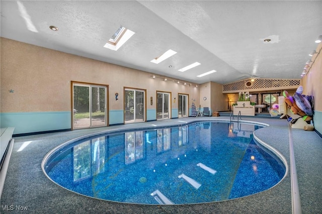 6869 Cliffside Dr, Vermilion, OH 44089 - indoor pool featuring a skylight