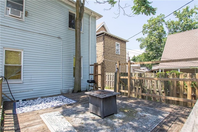 1289 W 115th St, Cleveland, OH 44102 - deck featuring an outdoor fire pit and cooling unit