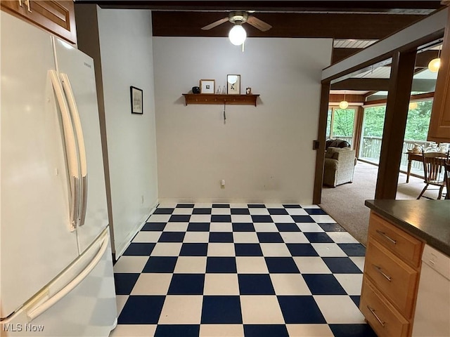 126 Stony Creek Dr, Millersburg, OH 44654 - unfurnished dining area featuring tile patterned floors and a ceiling fan