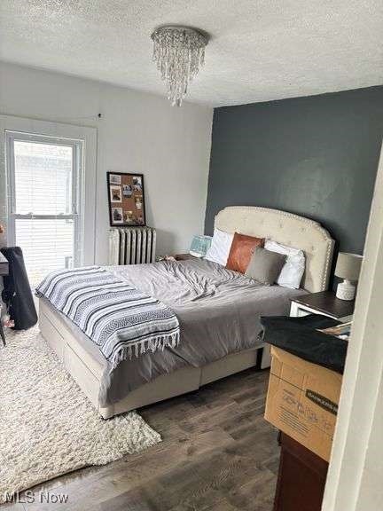 202 N Ray St, Baltic, OH 43804 - bedroom with a textured ceiling and dark wood finished floors