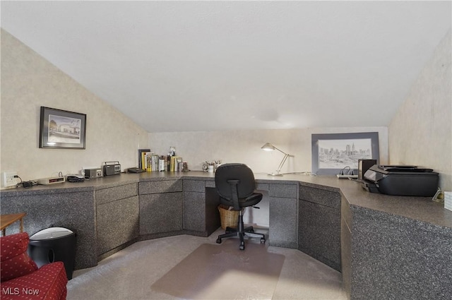 680-7 Windward Dr, Aurora, OH 44202 - office area featuring vaulted ceiling and built in study area
