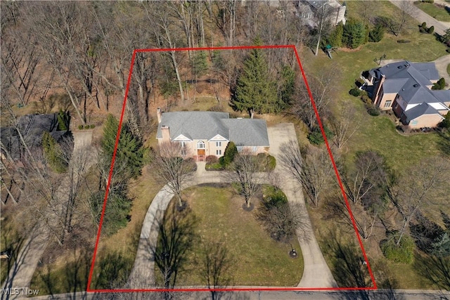 3773 N Shore Dr, Akron, OH 44333 - aerial view of property and surrounding area with property boundaries highlighted