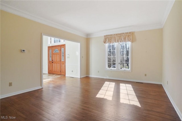 3773 N Shore Dr, Akron, OH 44333 - empty room featuring healthy amount of natural light, crown molding, and wood finished floors