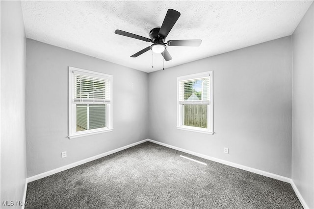 2405 Harding Rd, Cuyahoga Falls, OH 44223 - empty room with carpet, a textured ceiling, and ceiling fan