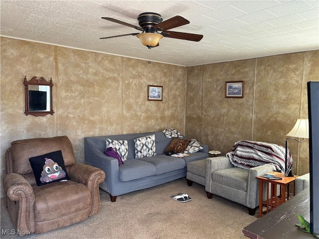 1209 Camden Ave, Parkersburg, WV 26101 - living area with ceiling fan and carpet flooring