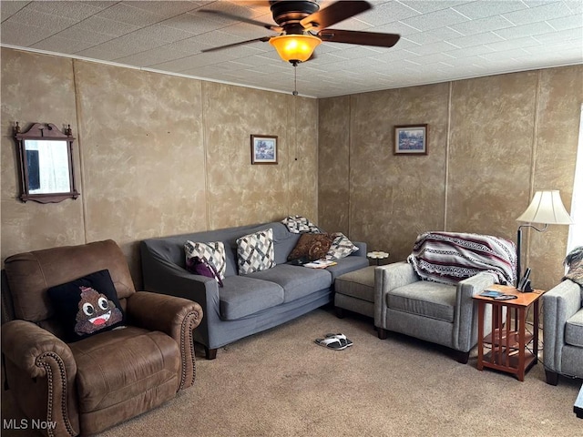 1209 Camden Ave, Parkersburg, WV 26101 - carpeted living area with a ceiling fan