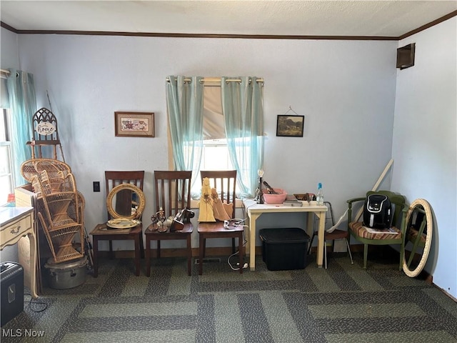 1209 Camden Ave, Parkersburg, WV 26101 - sitting room with ornamental molding and carpet flooring