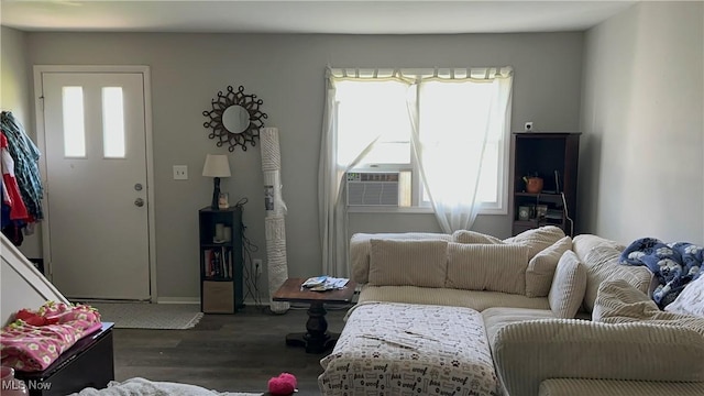 467 Elm St, Struthers, OH 44471 - living room featuring cooling unit and wood finished floors