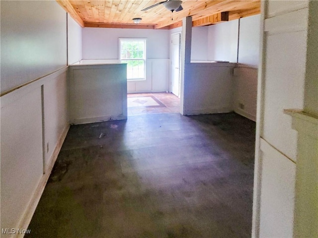 56612 Mcgee Rd, Shadyside, OH 43947 - unfurnished room featuring wooden ceiling and ceiling fan