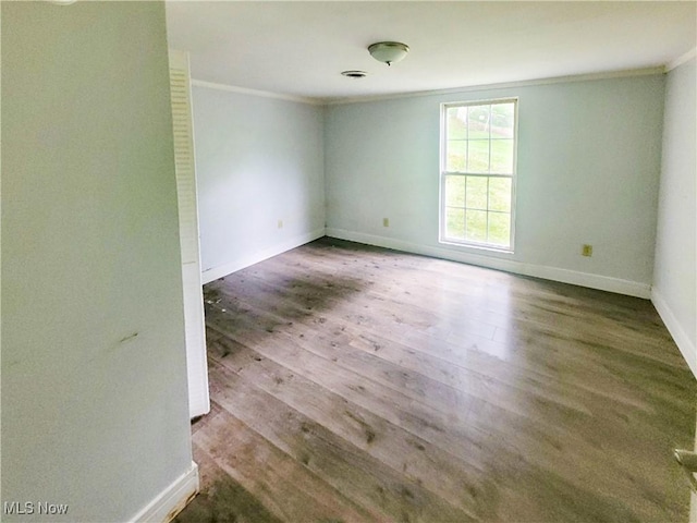 56612 Mcgee Rd, Shadyside, OH 43947 - unfurnished room featuring ornamental molding and wood finished floors