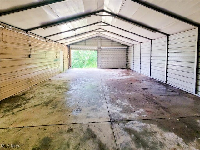56612 Mcgee Rd, Shadyside, OH 43947 - garage featuring wood walls
