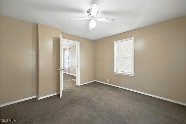 77 W Park Ave, Hubbard, OH 44425 - unfurnished room with ceiling fan and dark carpet