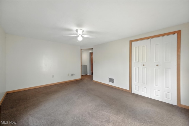 77 W Park Ave, Hubbard, OH 44425 - unfurnished bedroom with carpet, a closet, and ceiling fan