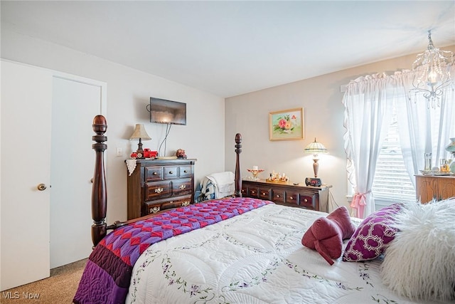 6470 Duncan Dr, Poland, OH 44514 - bedroom with carpet and a chandelier
