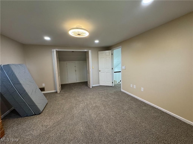 38 Lake Dr, Parkersburg, WV 26104 - unfurnished bedroom with recessed lighting, carpet, and a closet