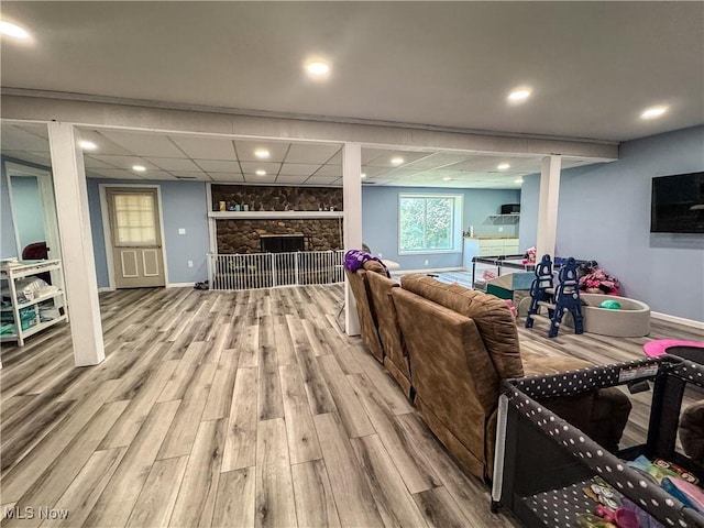 38 Lake Dr, Parkersburg, WV 26104 - living room featuring wood finished floors and recessed lighting
