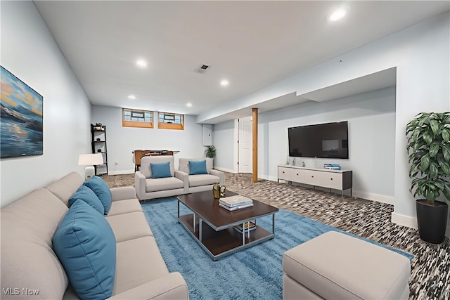 24690 Hawthorne Dr, Euclid, OH 44117 - living area with recessed lighting and baseboards