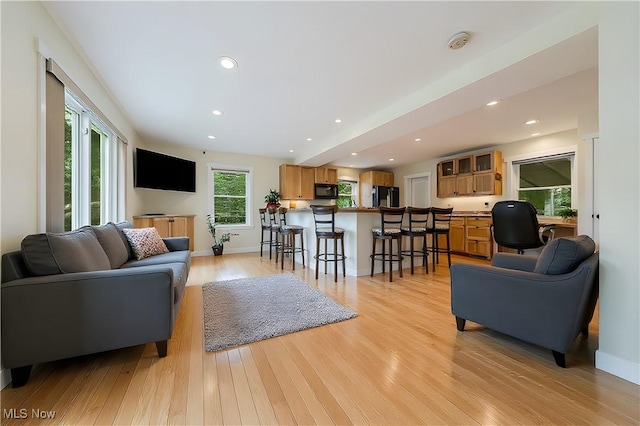 24690 Hawthorne Dr, Euclid, OH 44117 - living area with light wood finished floors and recessed lighting
