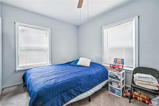 565 12th St, Campbell, OH 44405 - bedroom with carpet flooring, multiple windows, and a ceiling fan