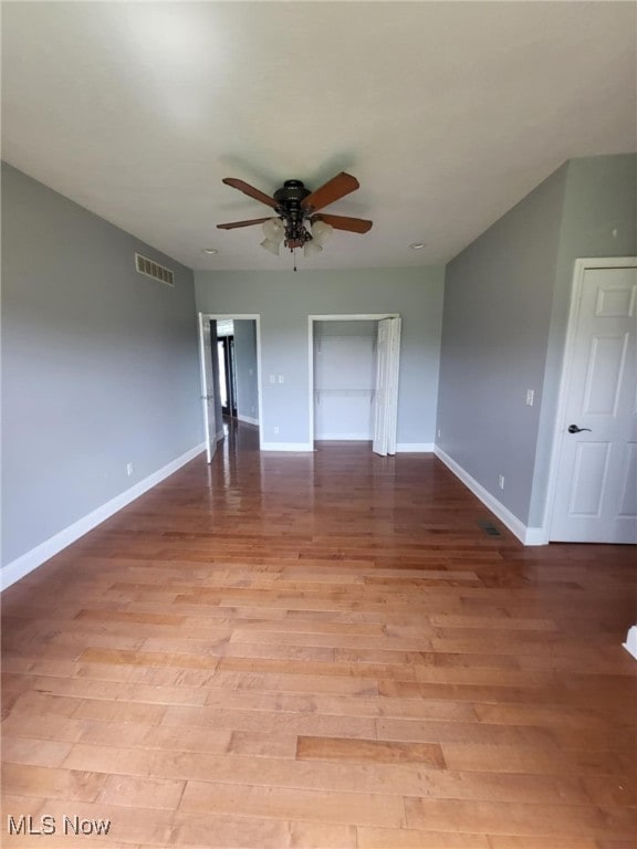 54856 Winding Hill Rd, Bellaire, OH 43906 - empty room featuring ceiling fan and light wood-style flooring