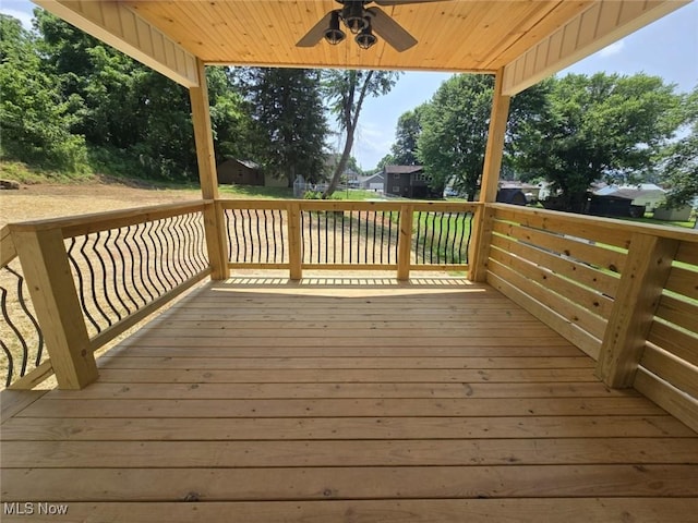 1404 15th St, Vienna, WV 26105 - deck featuring ceiling fan