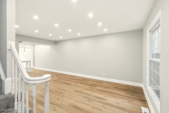 5830 Spotswood Dr, Lyndhurst, OH 44124 - spare room featuring light wood-type flooring and recessed lighting