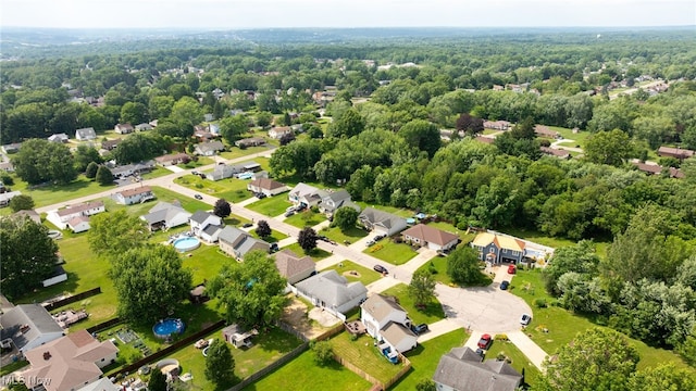 313 Crimson Cir, Campbell, OH 44405 - aerial perspective of suburban area featuring a heavily wooded area