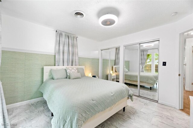 929 Moneta Ave, Aurora, OH 44202 - bedroom featuring marble look tiles and two closets