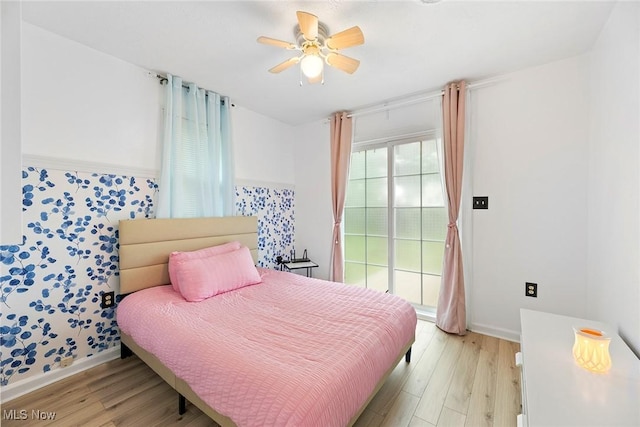929 Moneta Ave, Aurora, OH 44202 - bedroom with light wood-style floors and ceiling fan