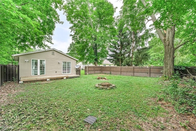 929 Moneta Ave, Aurora, OH 44202 - fenced backyard featuring a fire pit