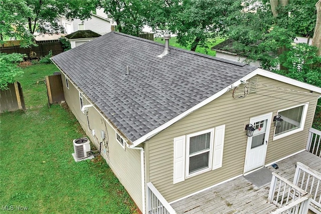 929 Moneta Ave, Aurora, OH 44202 - back of house with roof with shingles and a deck